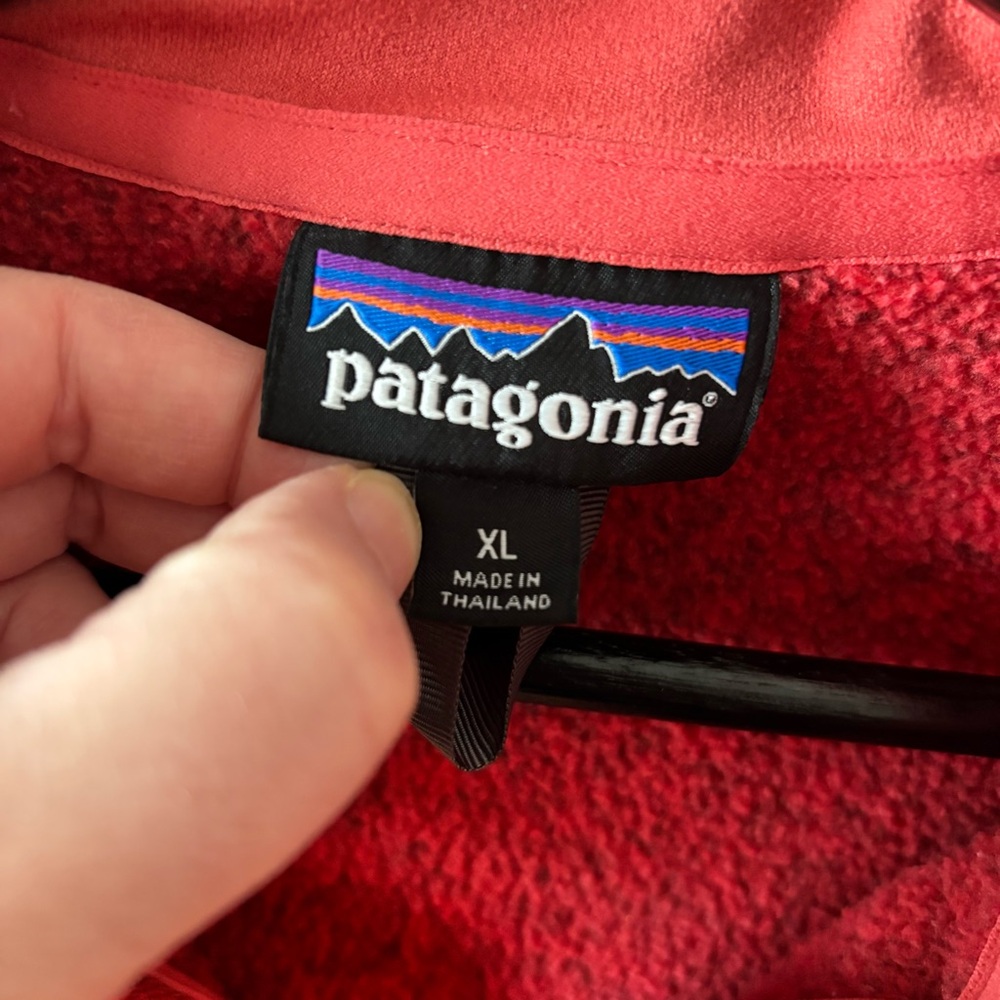 Patagonia Women’s Better Sweater 1/4th zip Fleece-Lined Red XL - Picture 9 of 12
